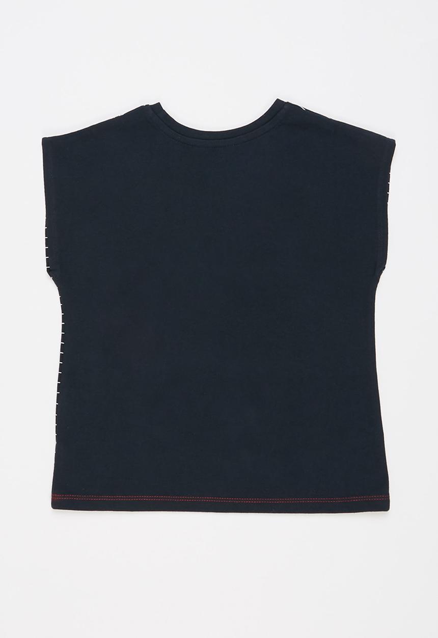 POLO - Girls candice printed stripe tee - navy
