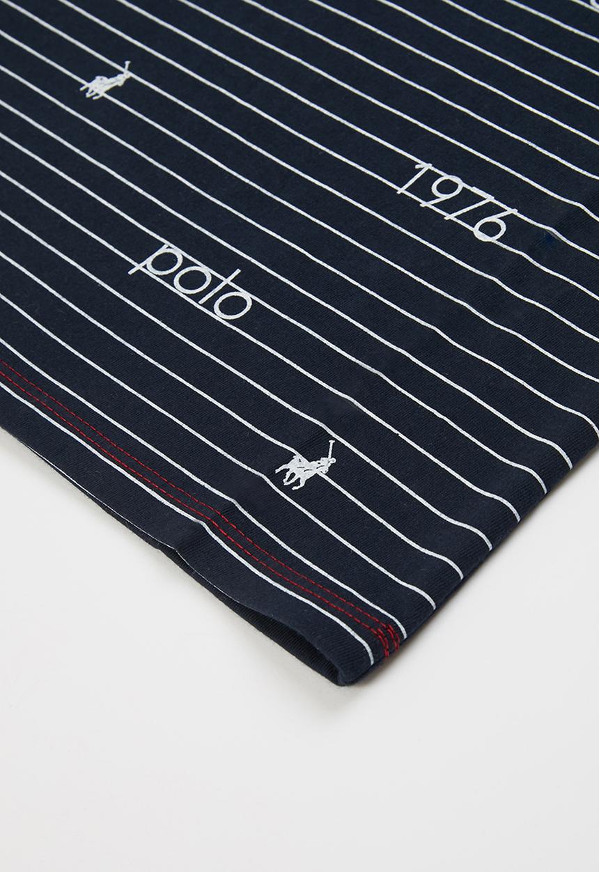 POLO - Girls candice printed stripe tee - navy