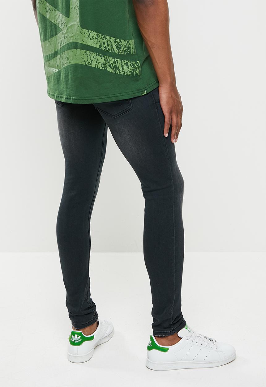 Cutty - Zane rip & repair skinny jeans - black