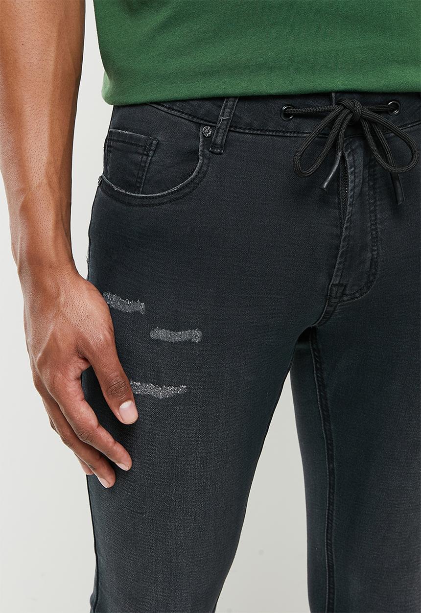 Cutty - Zane rip & repair skinny jeans - black
