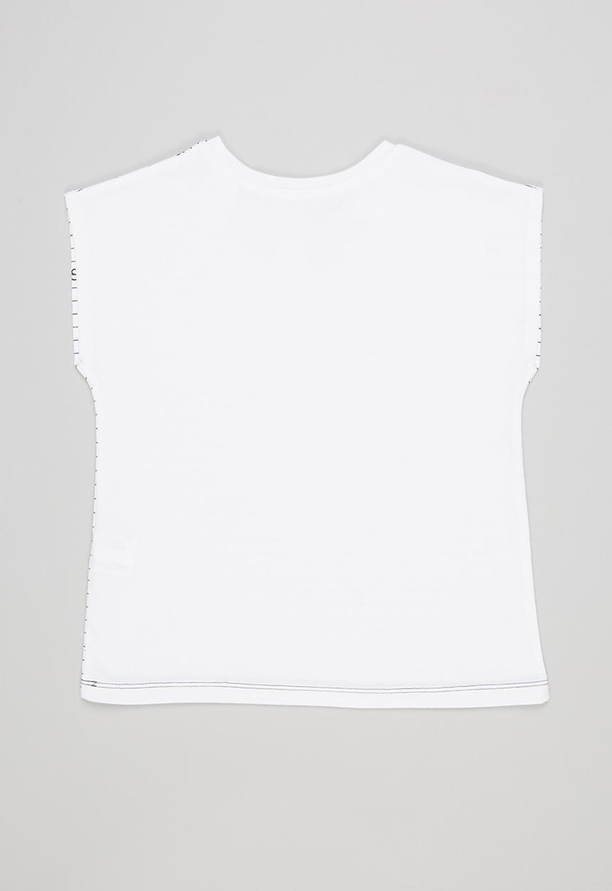 POLO - Girls candice printed stripe tee - white