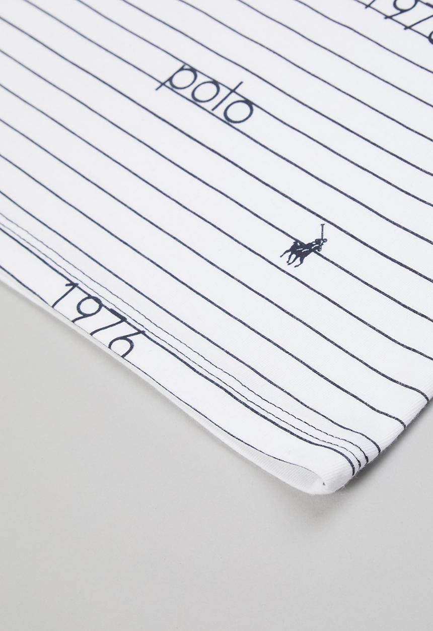 POLO - Girls candice printed stripe tee - white
