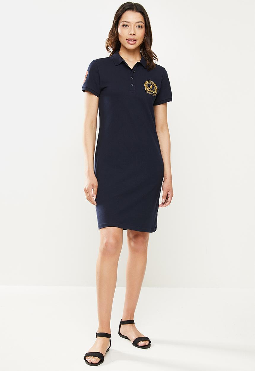 POLO - Melanie short sleeve equestrian golfer dress - navy