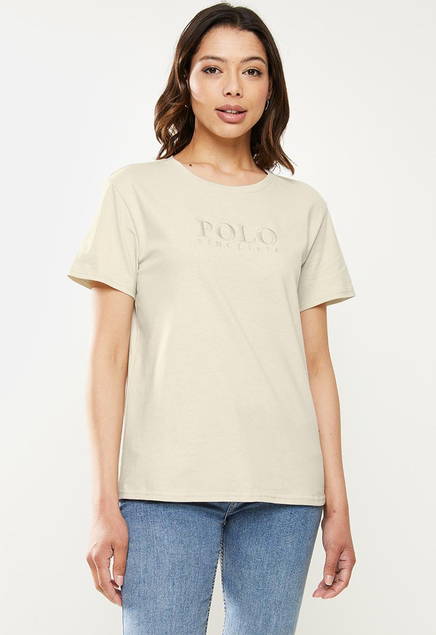 POLO - Charlotte short sleeve logo t-shirt - stone