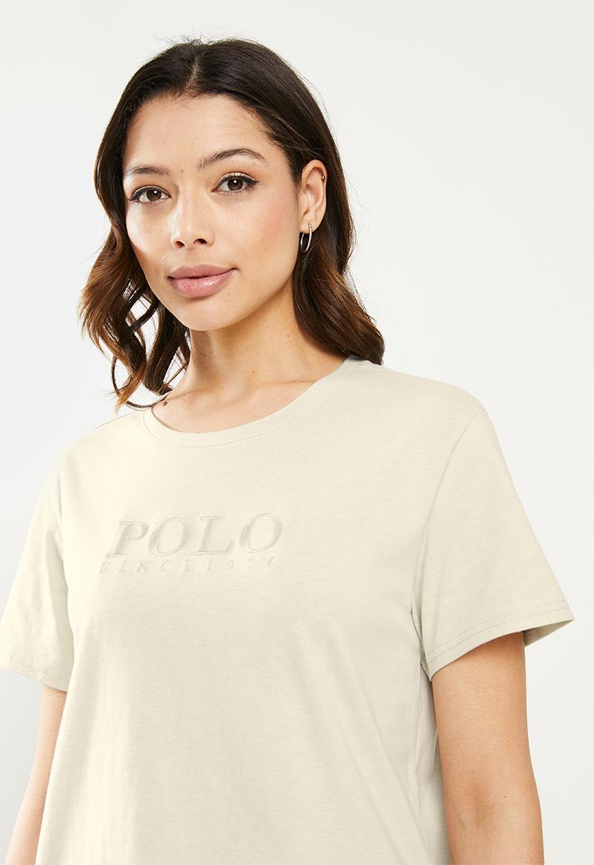POLO - Charlotte short sleeve logo t-shirt - stone
