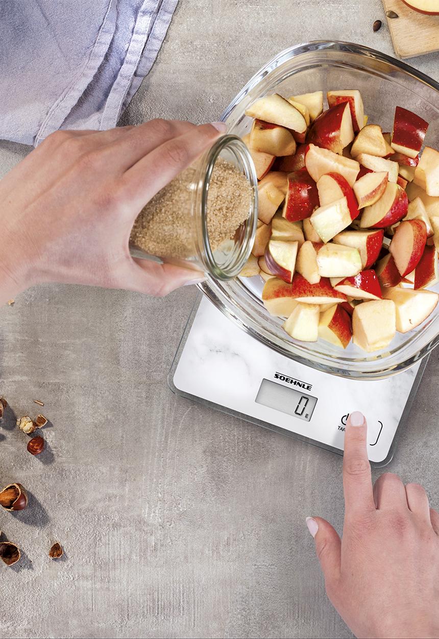 Soehnle - Kitchen scale with lcd screen - marble grey