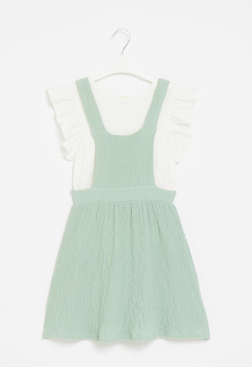 Superbalist Kids - T-shirt and pinafore dress set - sage