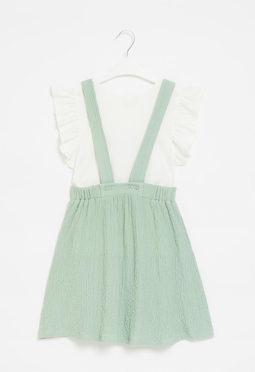 Superbalist Kids - T-shirt and pinafore dress set - sage