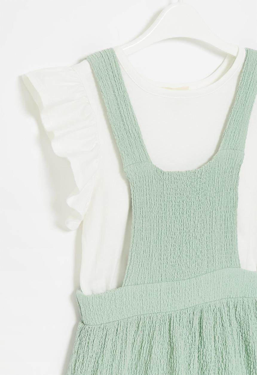 Superbalist Kids - T-shirt and pinafore dress set - sage