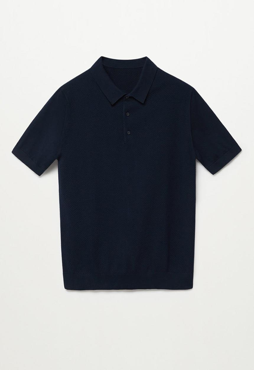 MANGO - Polo shirt texture twingly - navy
