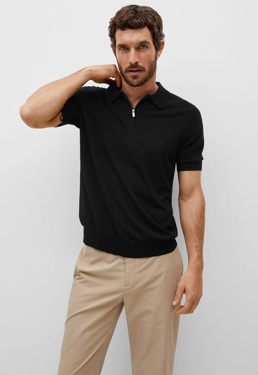 MANGO - Polo shirt aston - black