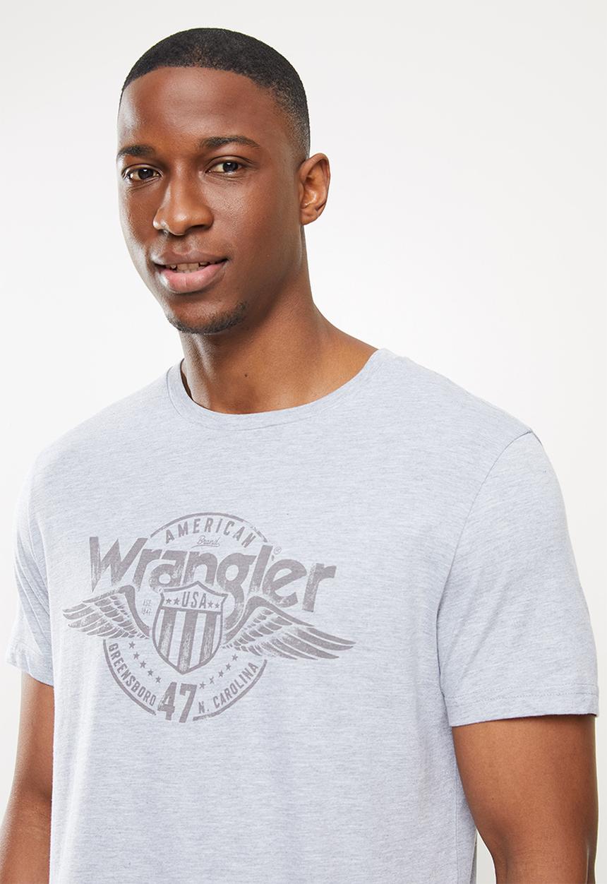 Wrangler - Fly America tee - grey melange