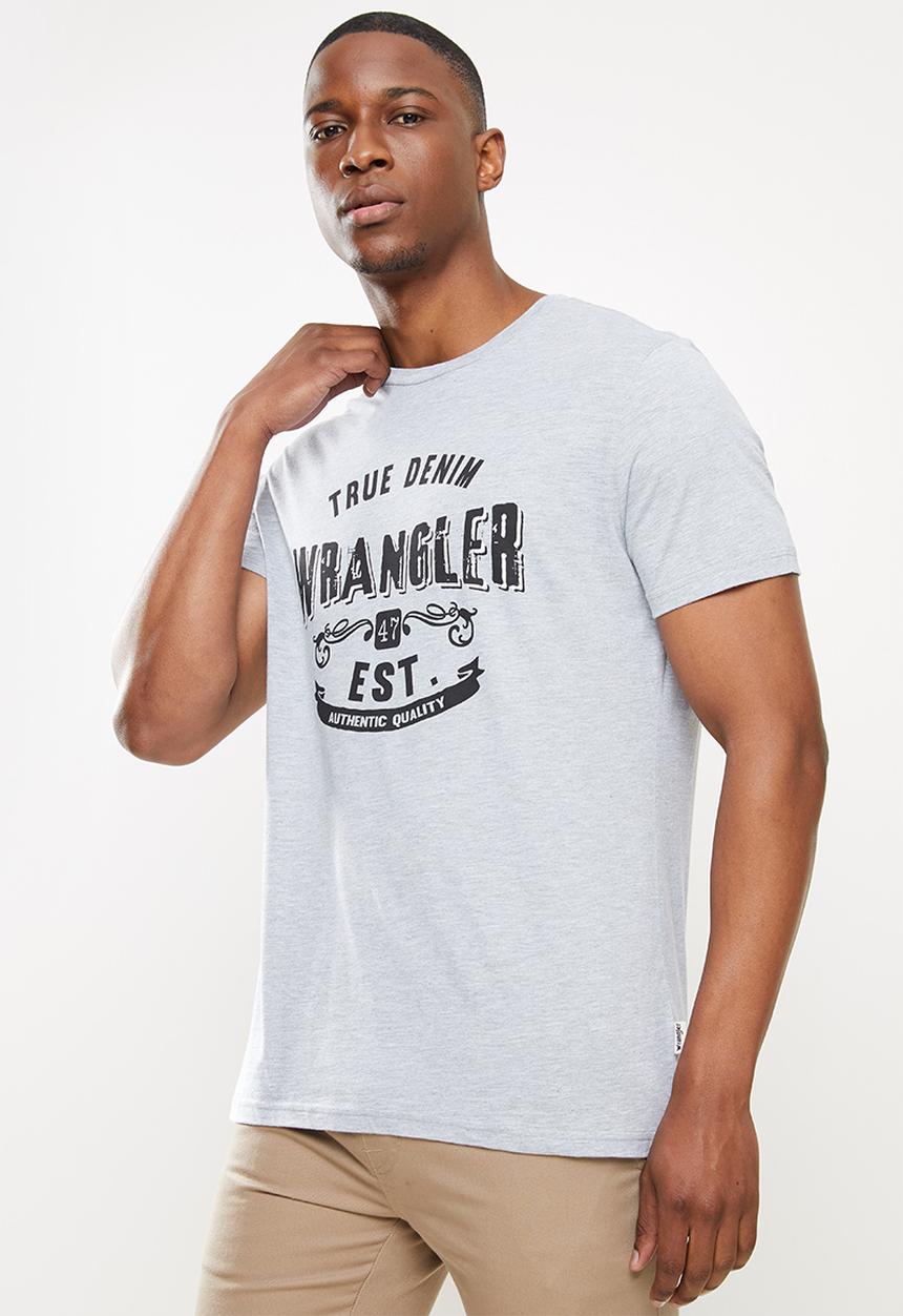 Wrangler - Denim brand tee - grey melange