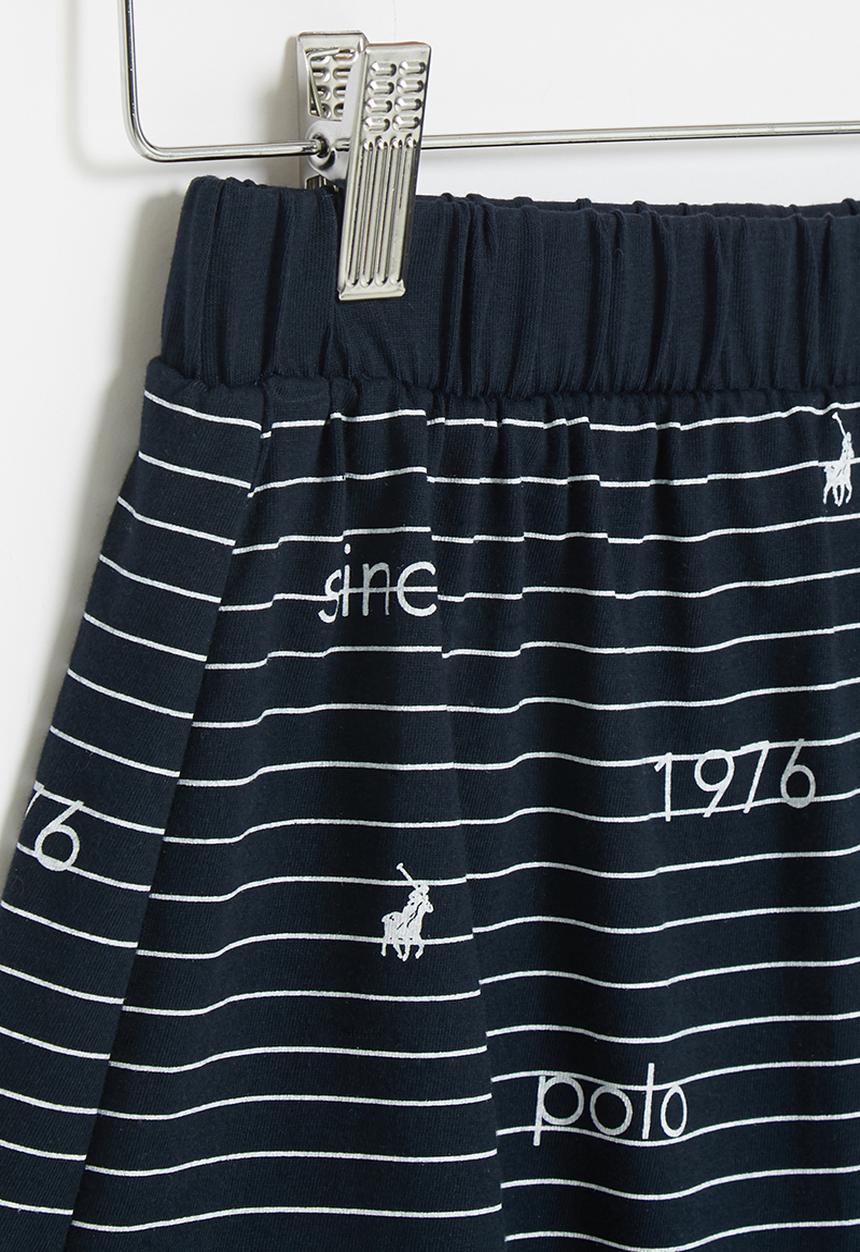 POLO - Girls wendy printed stripe skort - navy