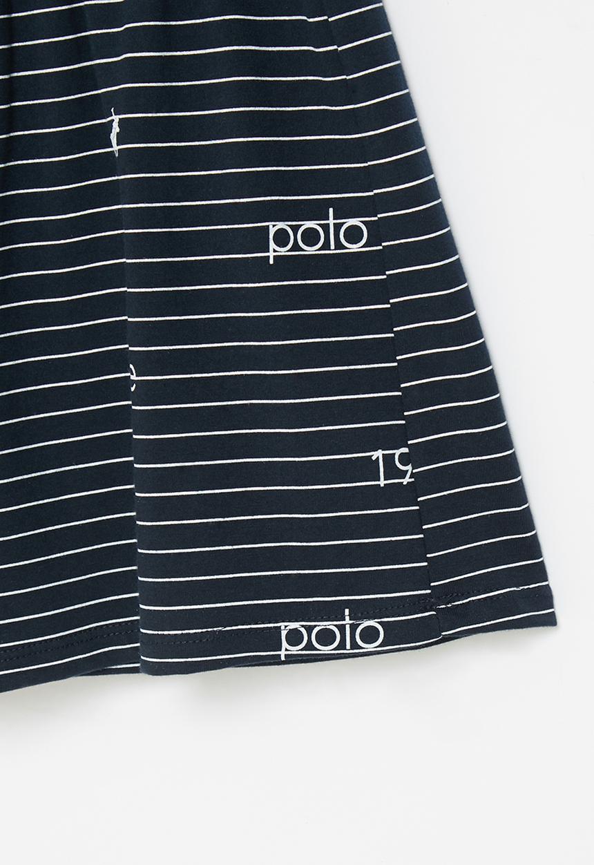 POLO - Girls wendy printed stripe skort - navy