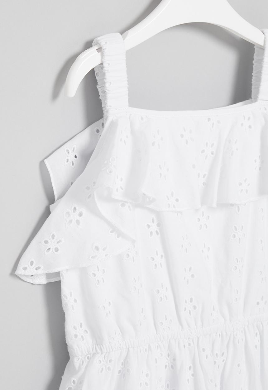 GUESS - Broiderie anglaise dress - white