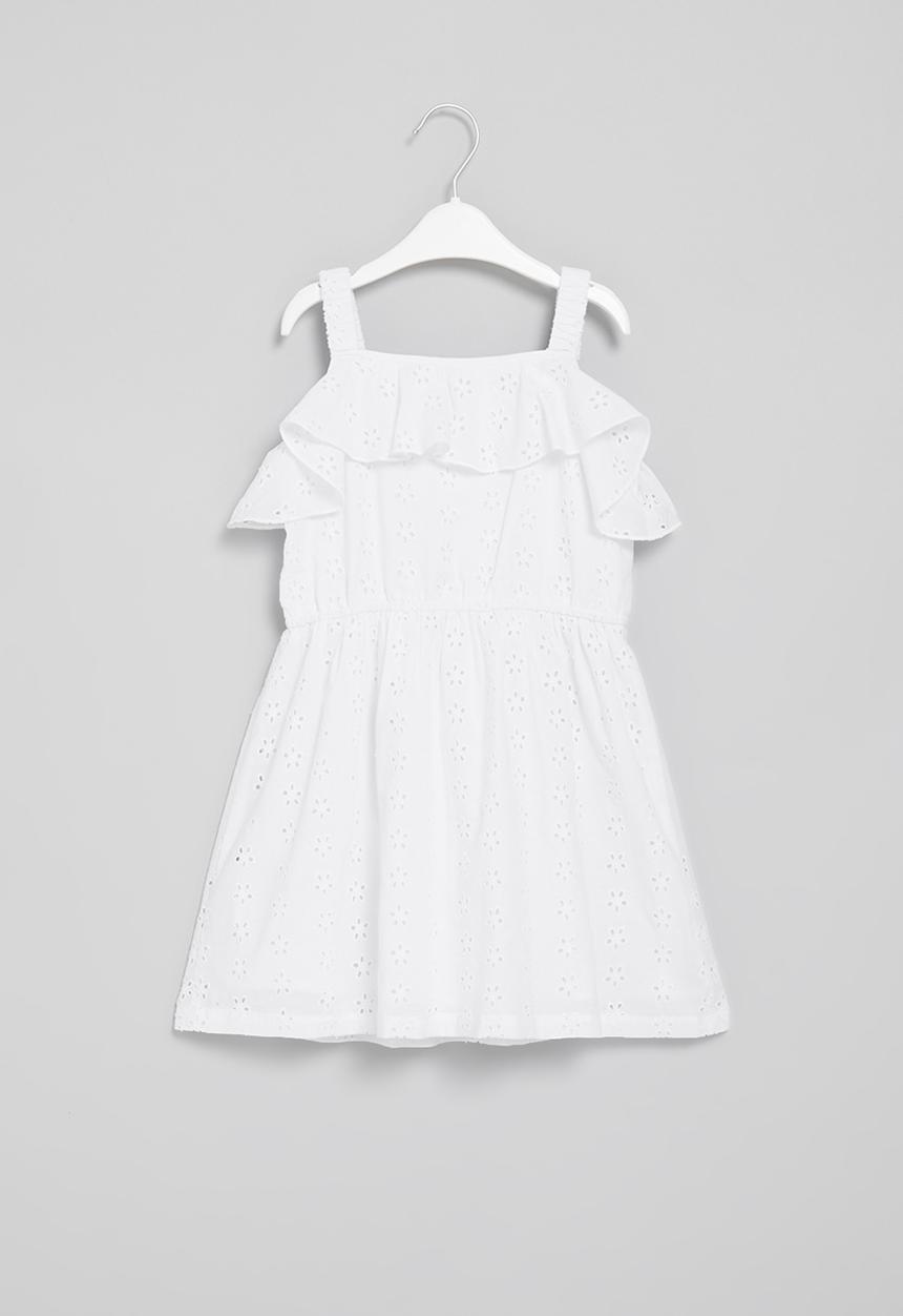 GUESS - Broiderie anglaise dress - white