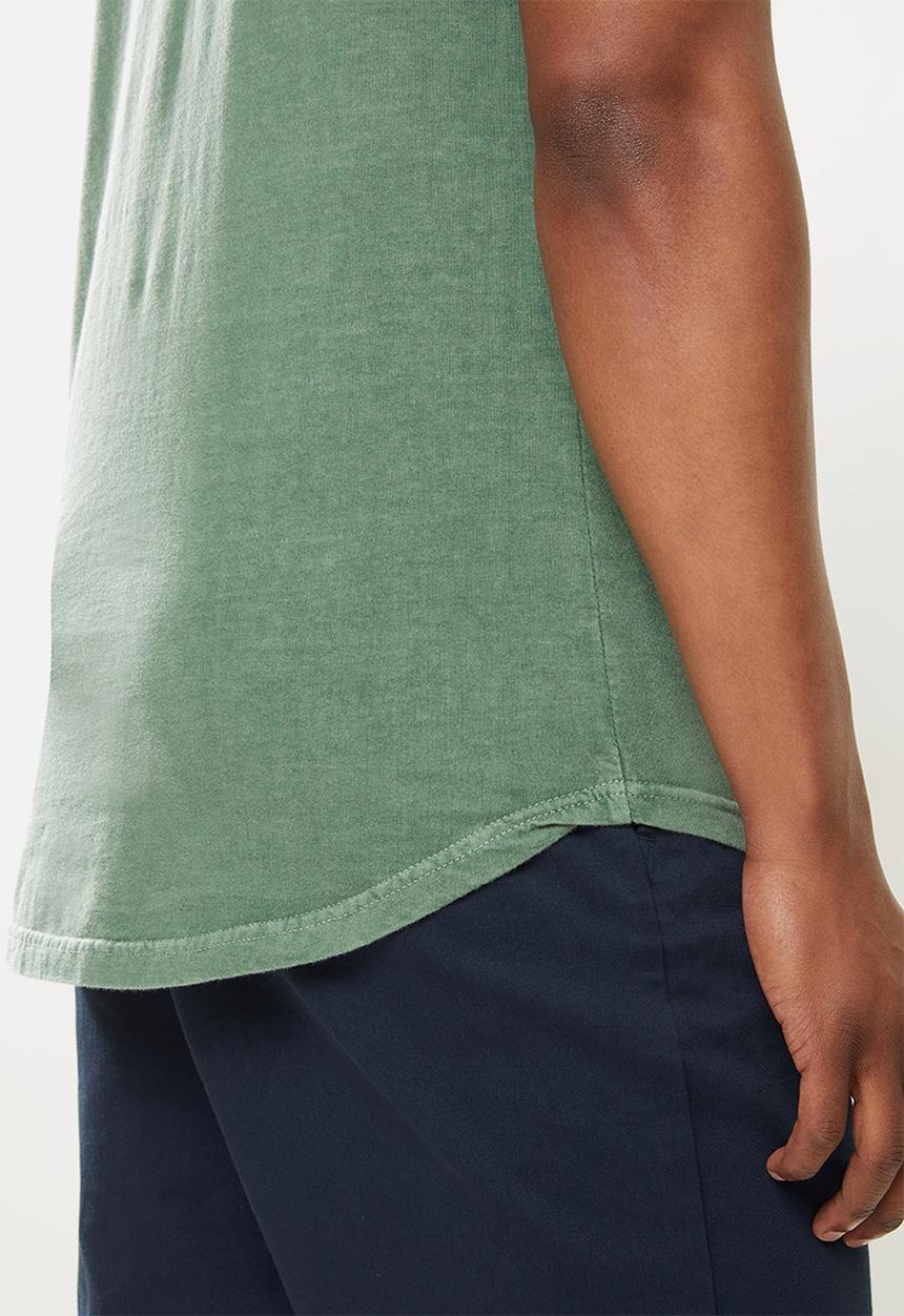 POLO - Clive overdyed short sleeve tee - sage