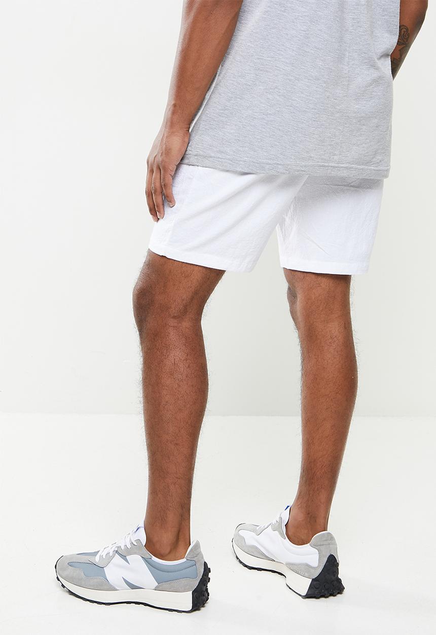 basicthread - Elastic waistband bermuda short - white