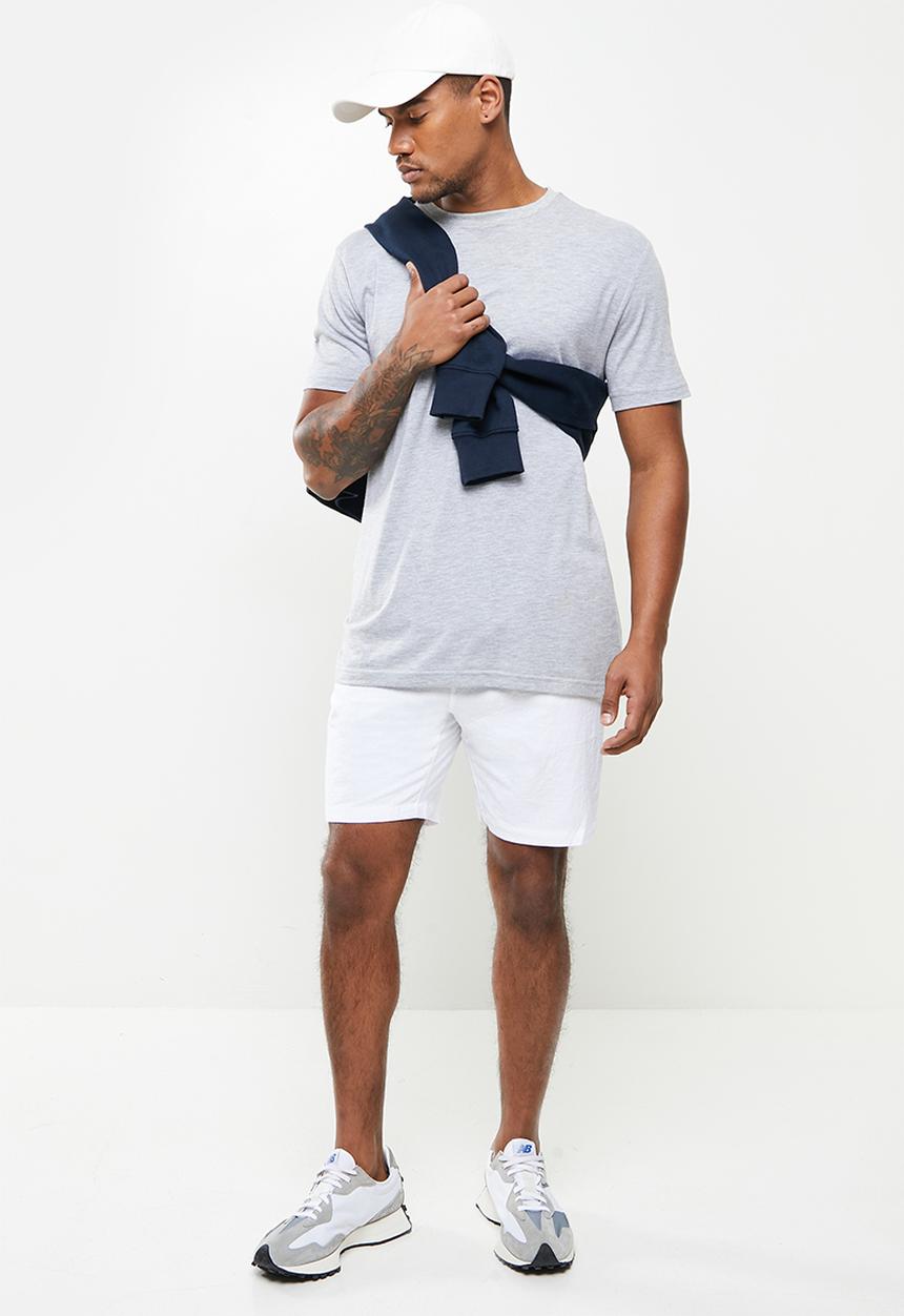 basicthread - Elastic waistband bermuda short - white