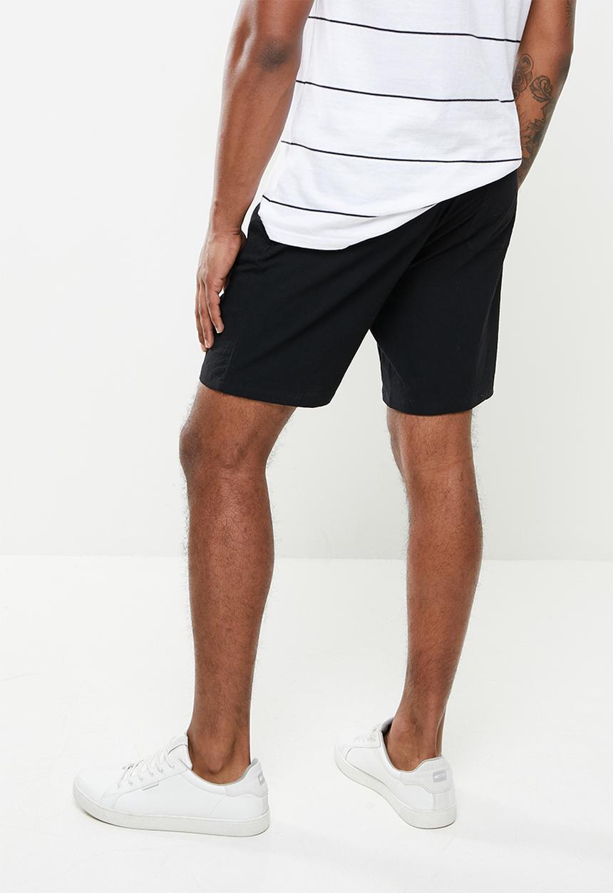 basicthread - Elastic waistband bermuda short - black