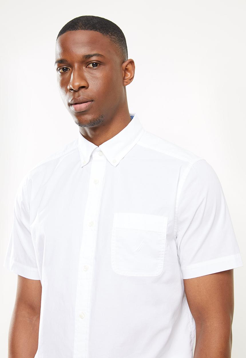 Nautica - Short sleeve classic white shirt - white