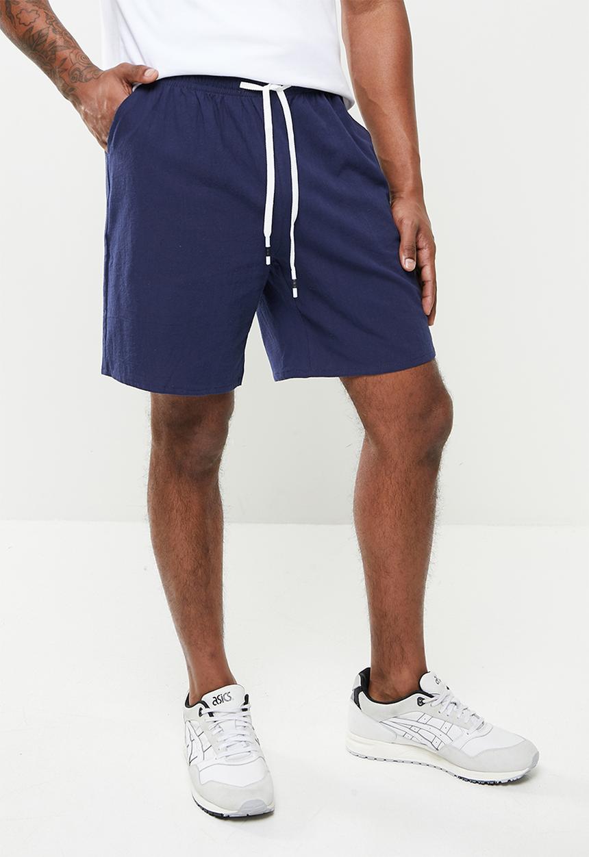 basicthread - Elastic waistband bermuda short - navy