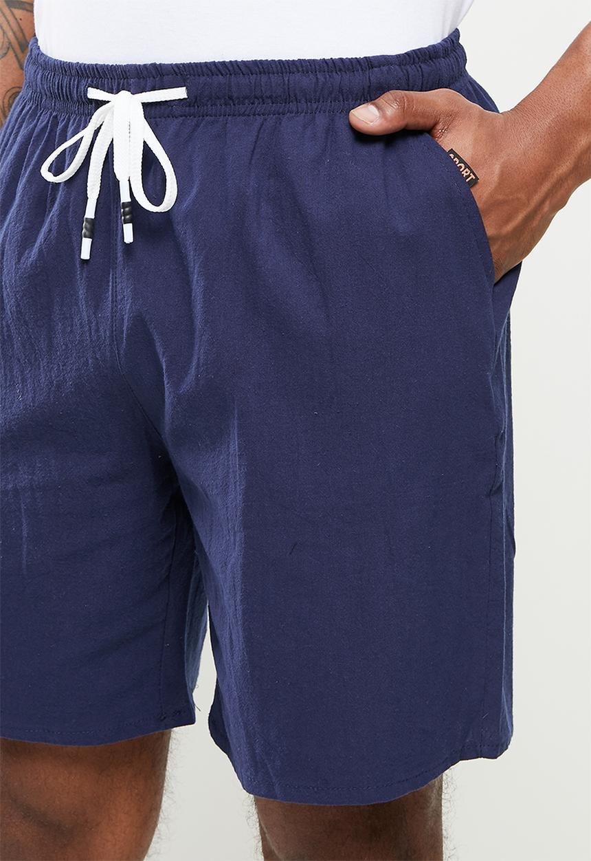 basicthread - Elastic waistband bermuda short - navy