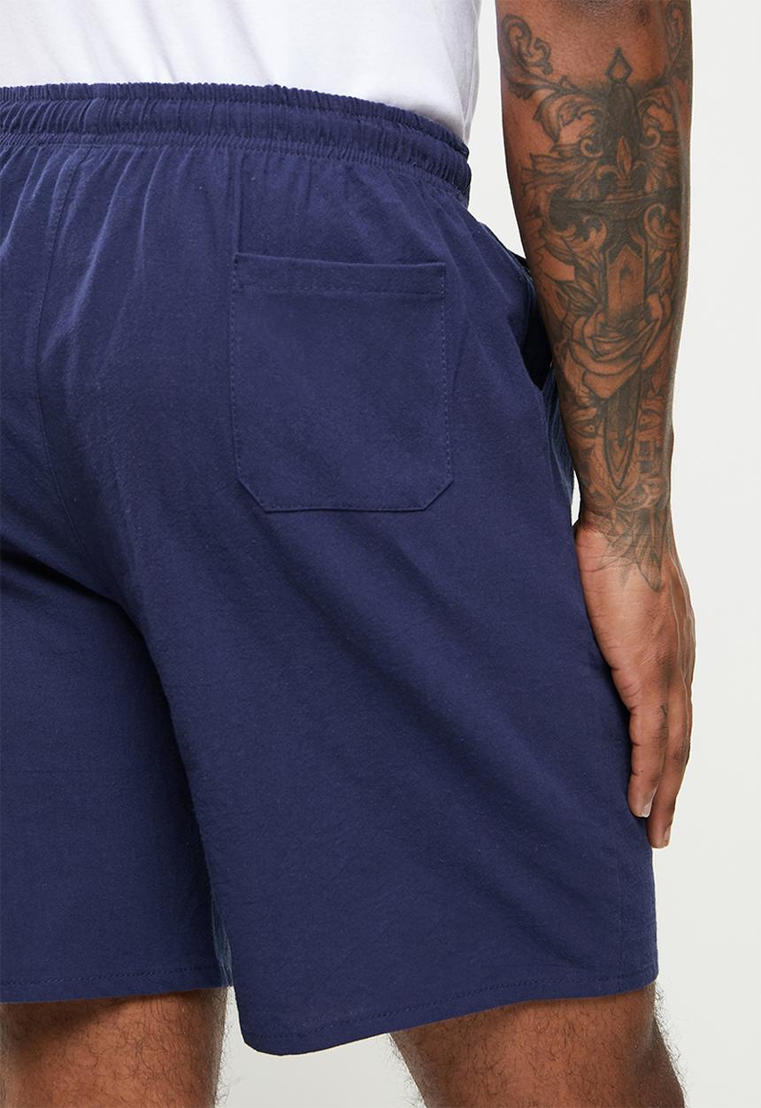 basicthread - Elastic waistband bermuda short - navy