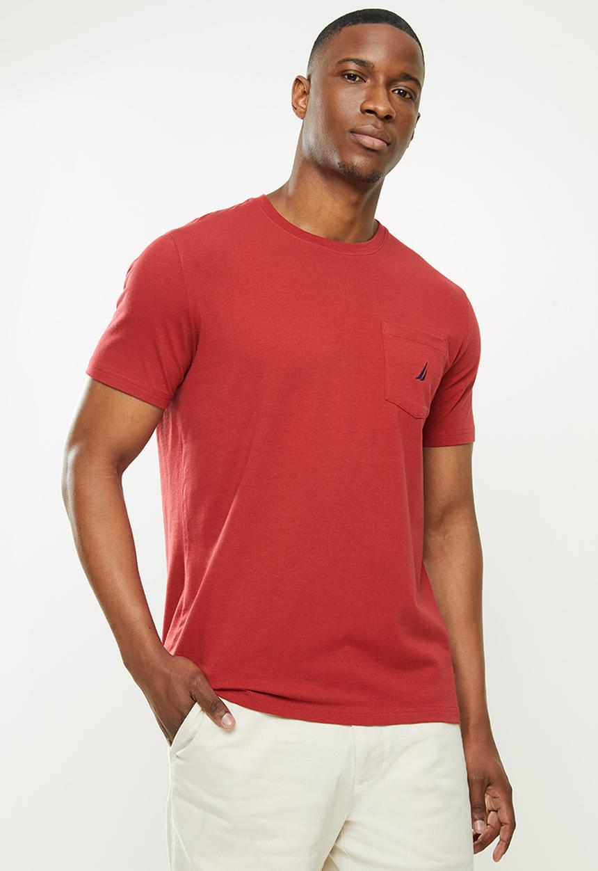 Nautica - Short sleeve pocket tee - red