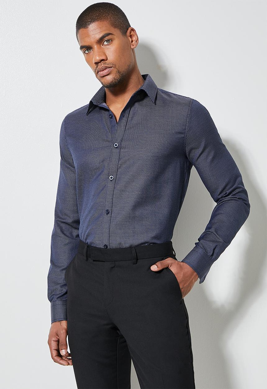 Superbalist - Jos slim pattern shirt - navy