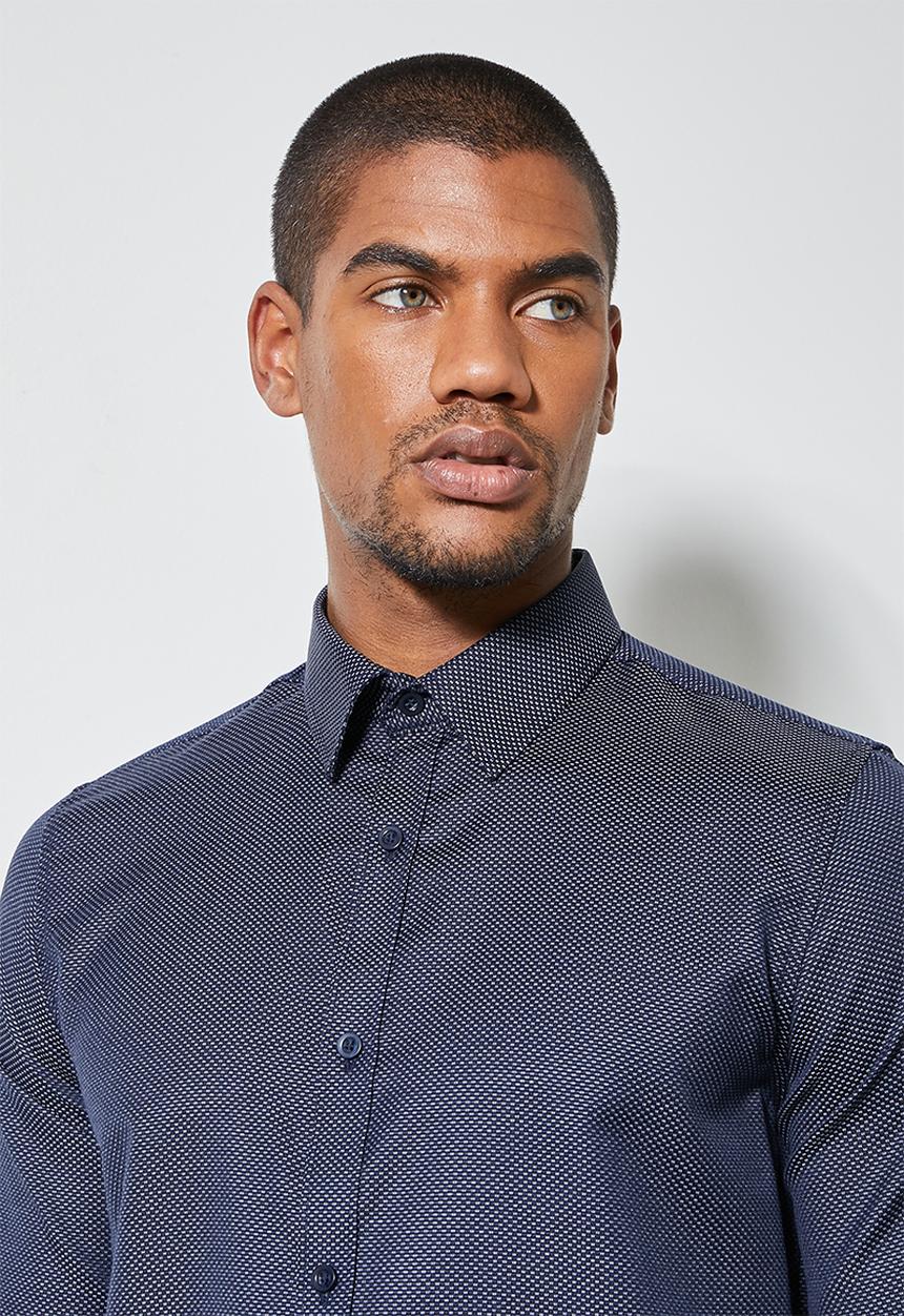 Superbalist - Jos slim pattern shirt - navy