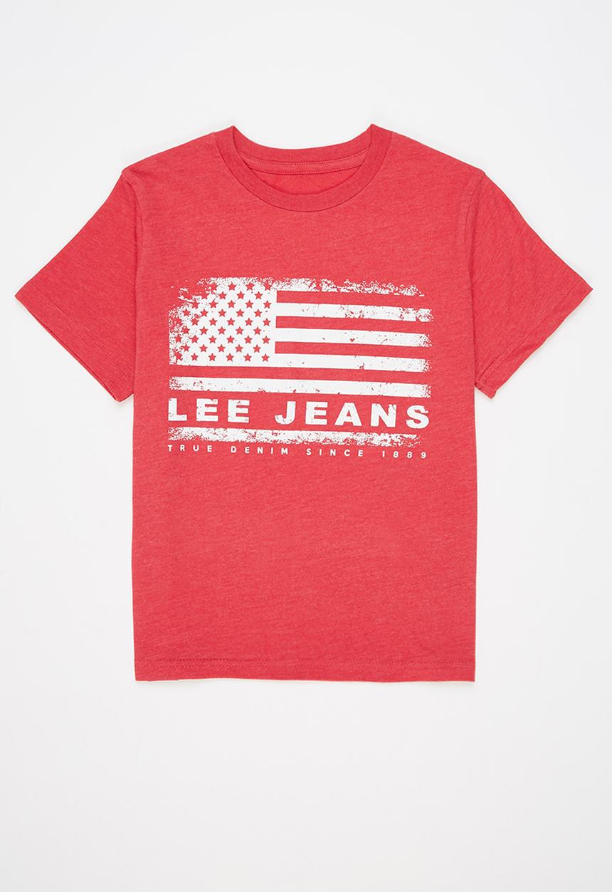 Lee  - Boys usa flag tee - red
