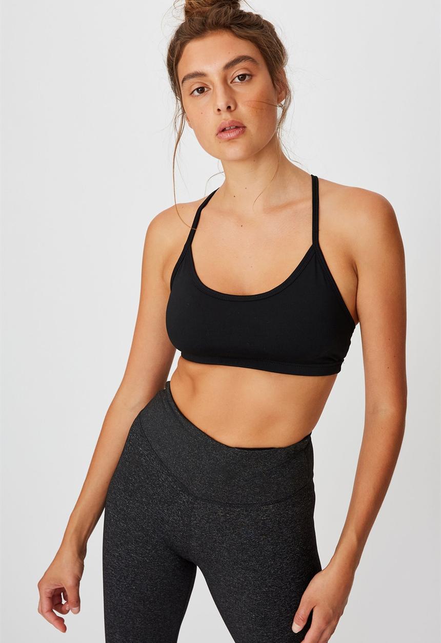 Cotton On - Workout yoga crop - black