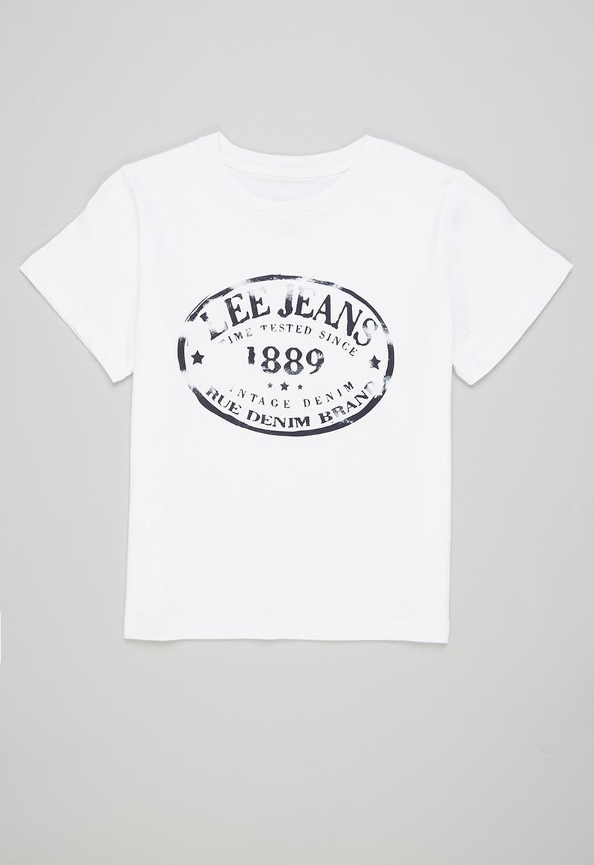 Lee  - Boys vintage stamp tee - white