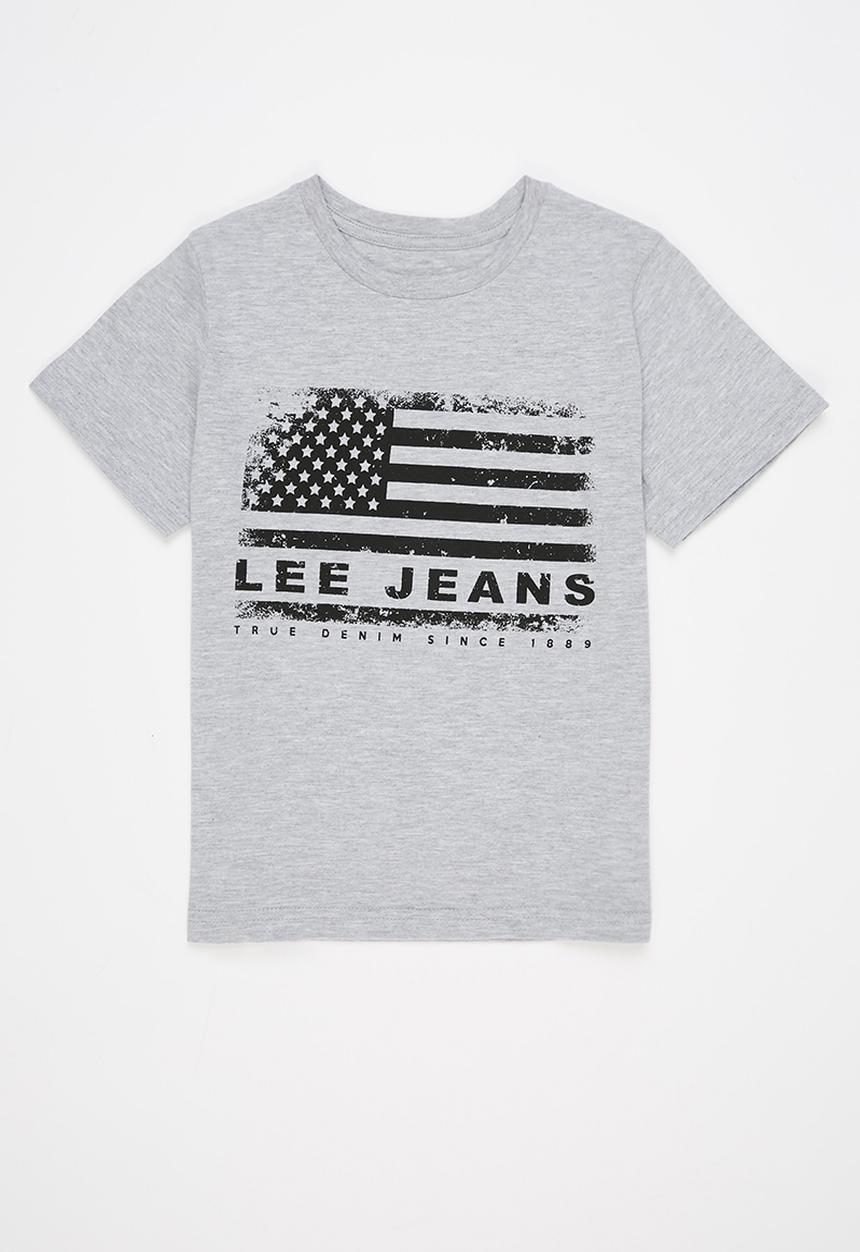 Lee  - Boys usa flag tee - grey