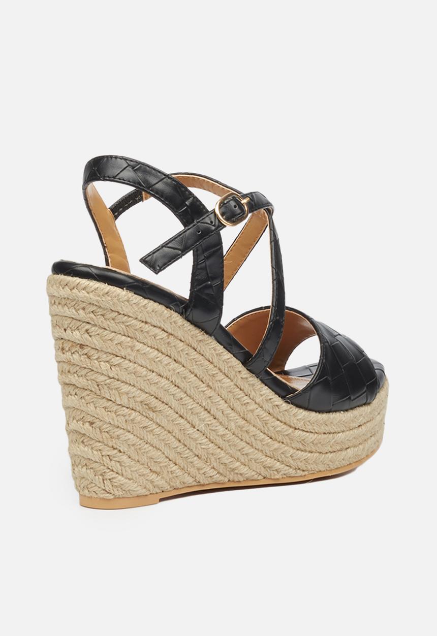 Butterfly Feet - Tiana 1 espadrille wedge - black