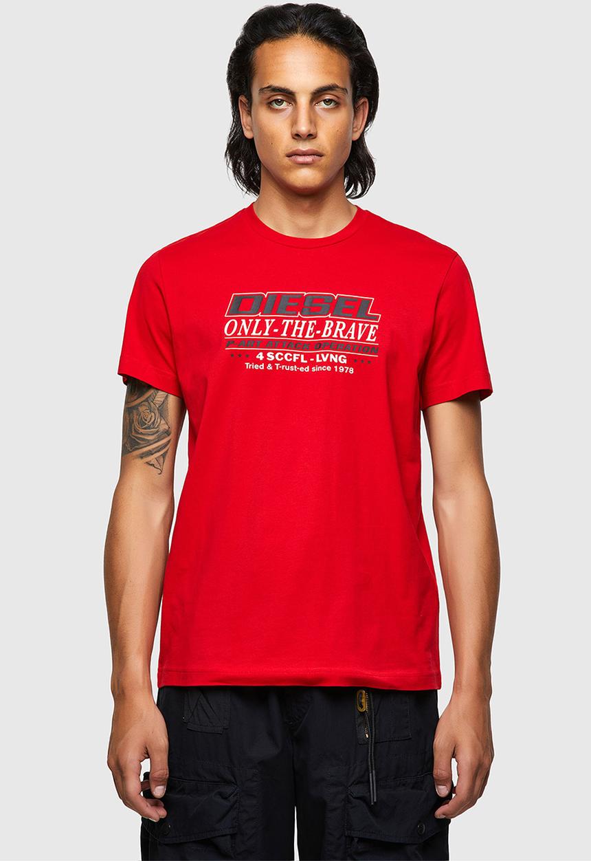 Diesel  - T-diegos-k20 graphic tee - red