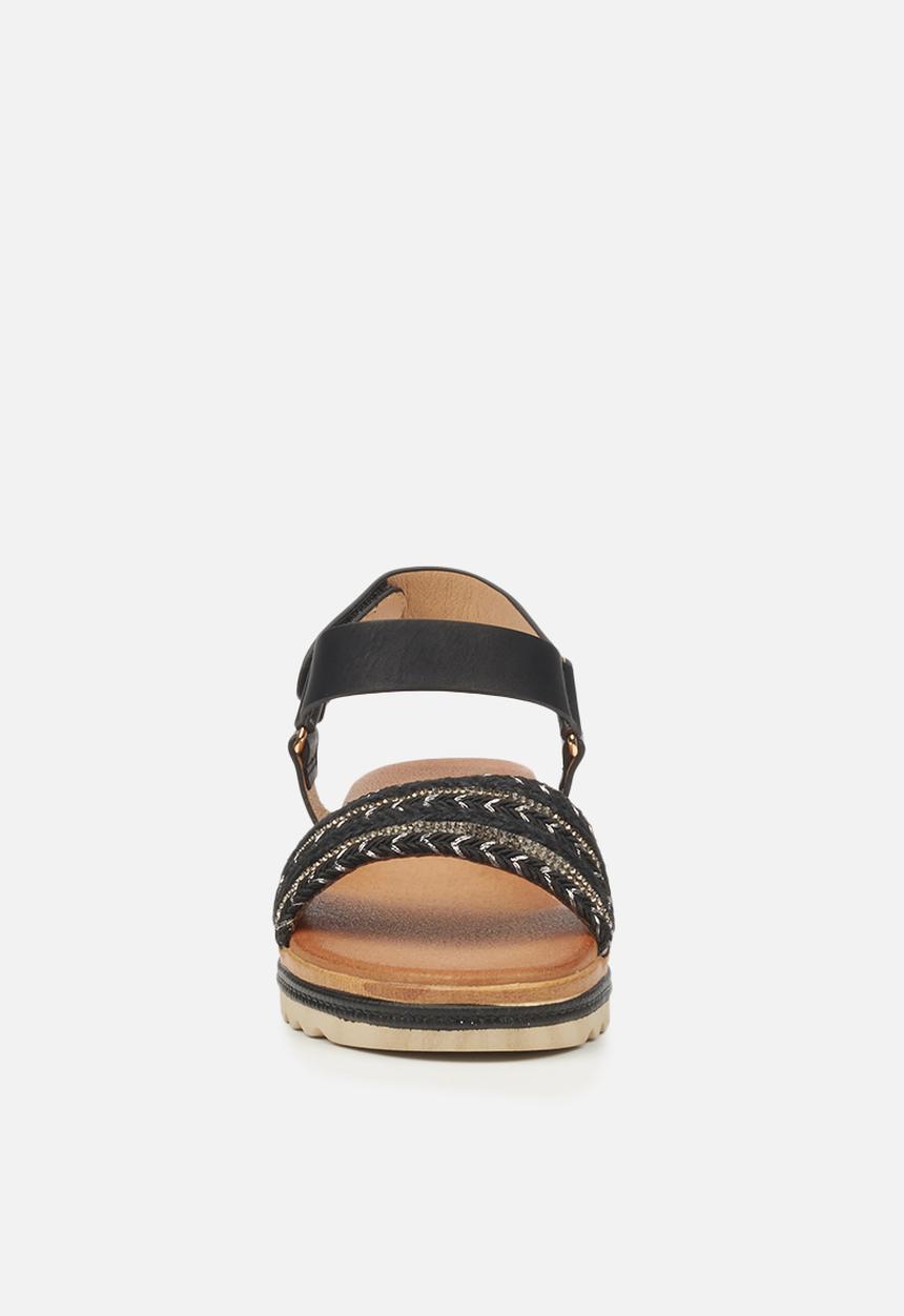 Butterfly Feet - Molly 1 flatform sandal - black