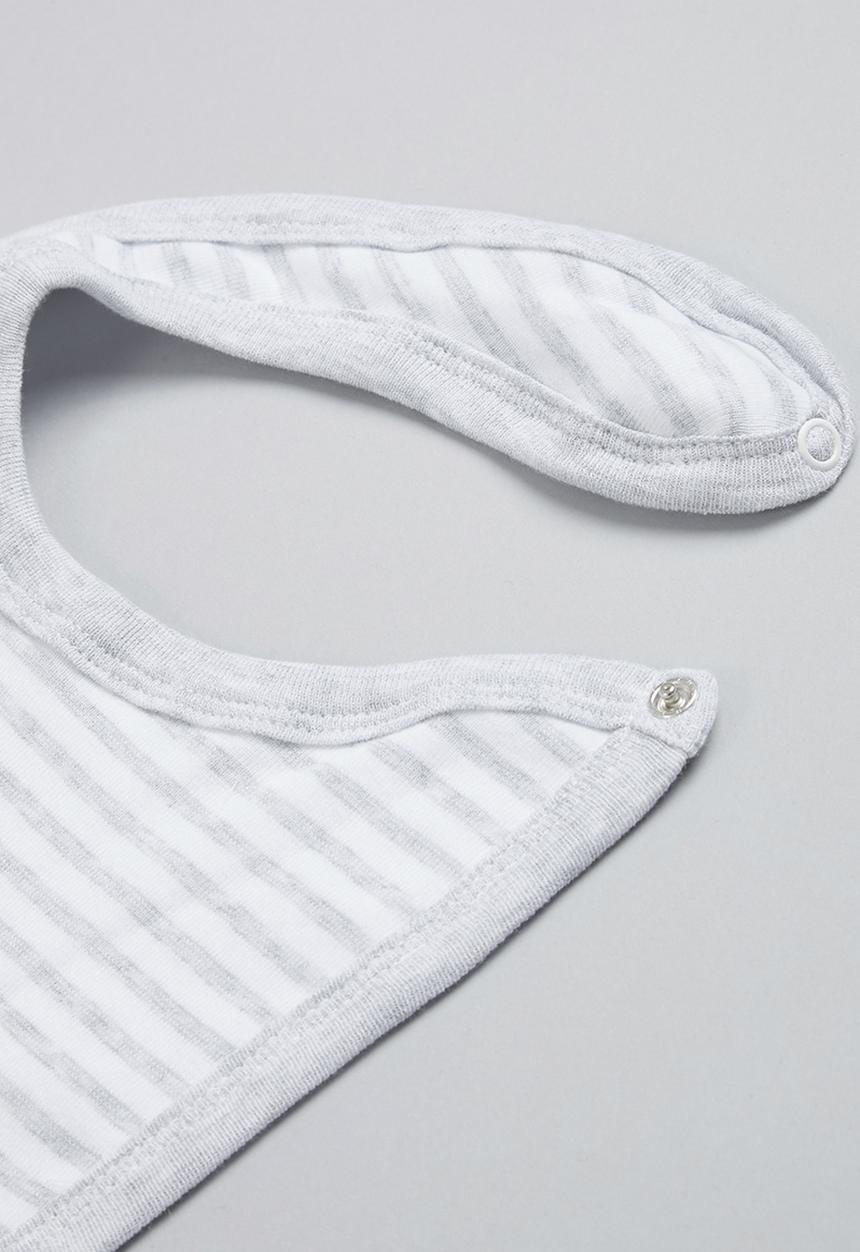 Pop Candy - Baby boys 3 pack stripe bib set - grey