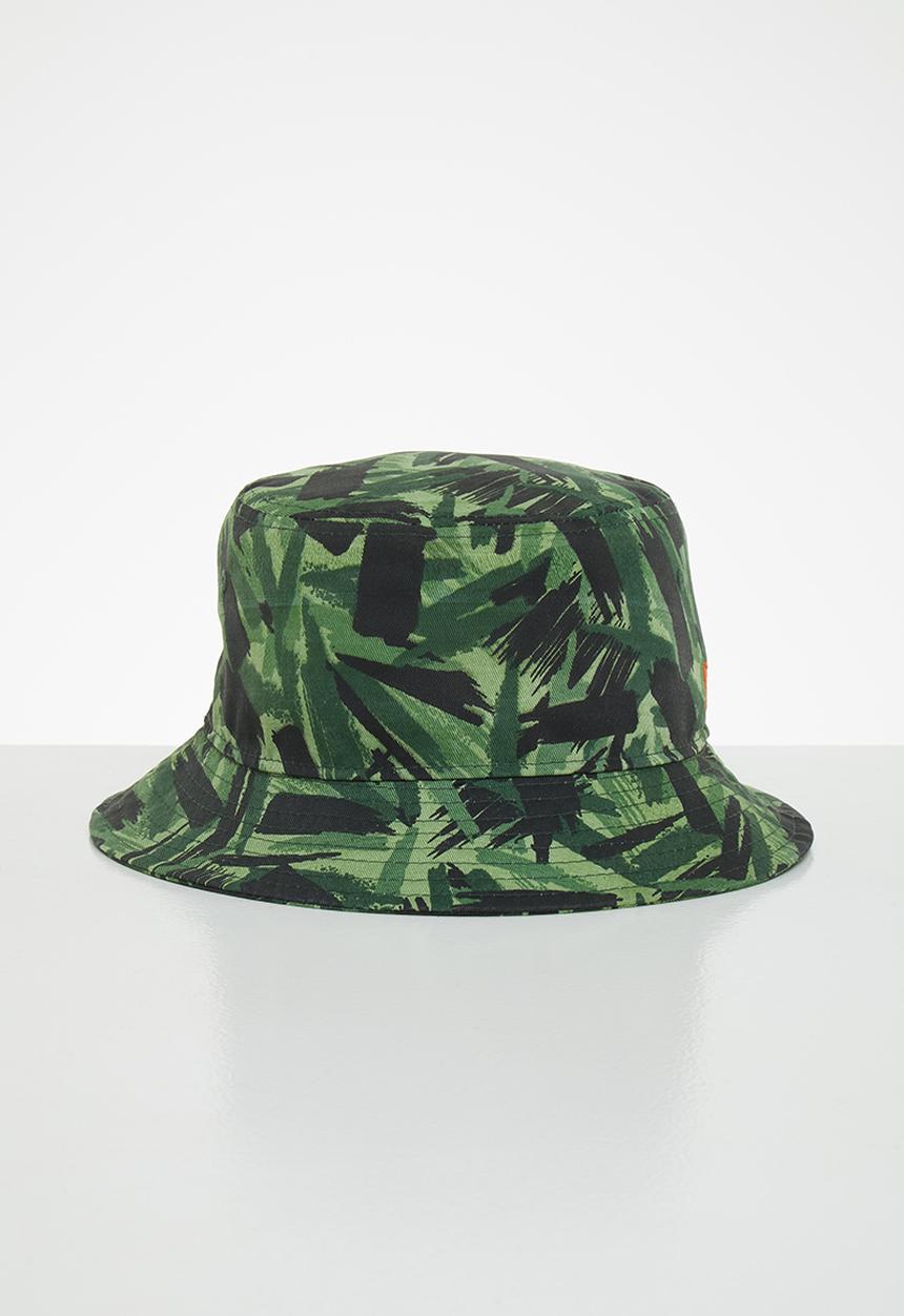 New Era - Bucket camo tapered newera - green & black 