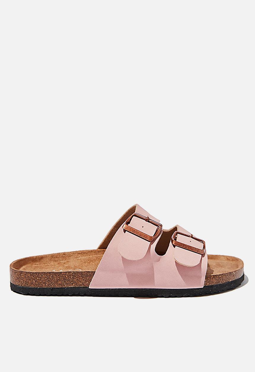 Cotton On - Rex double buckle slide - soft pink nubuck