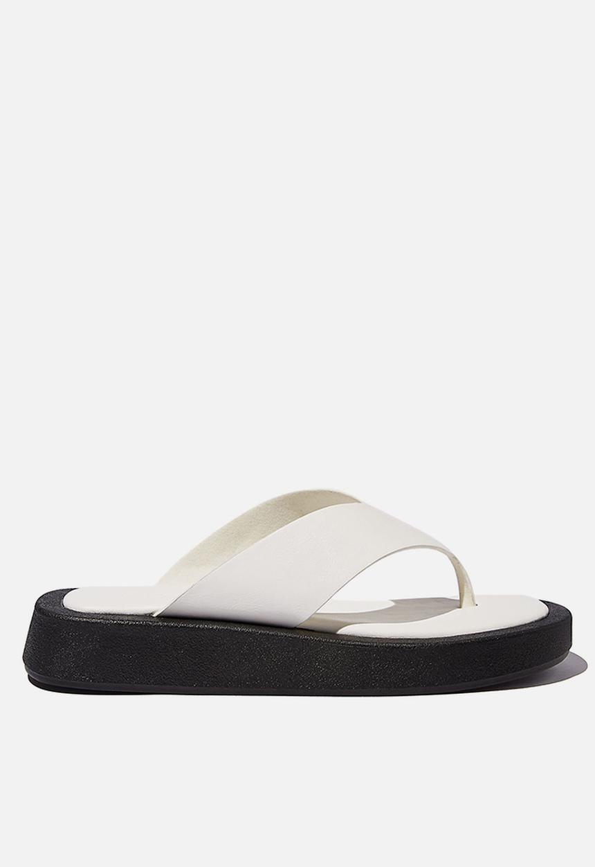 Cotton On - Sadie flip flop flatform - white smooth pu