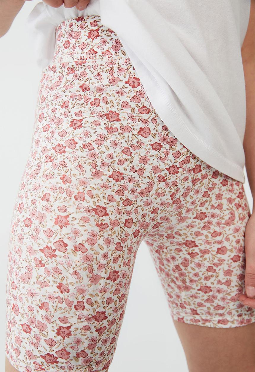 Cotton On - Hailey bike short  - vanilla/pink torquay floral