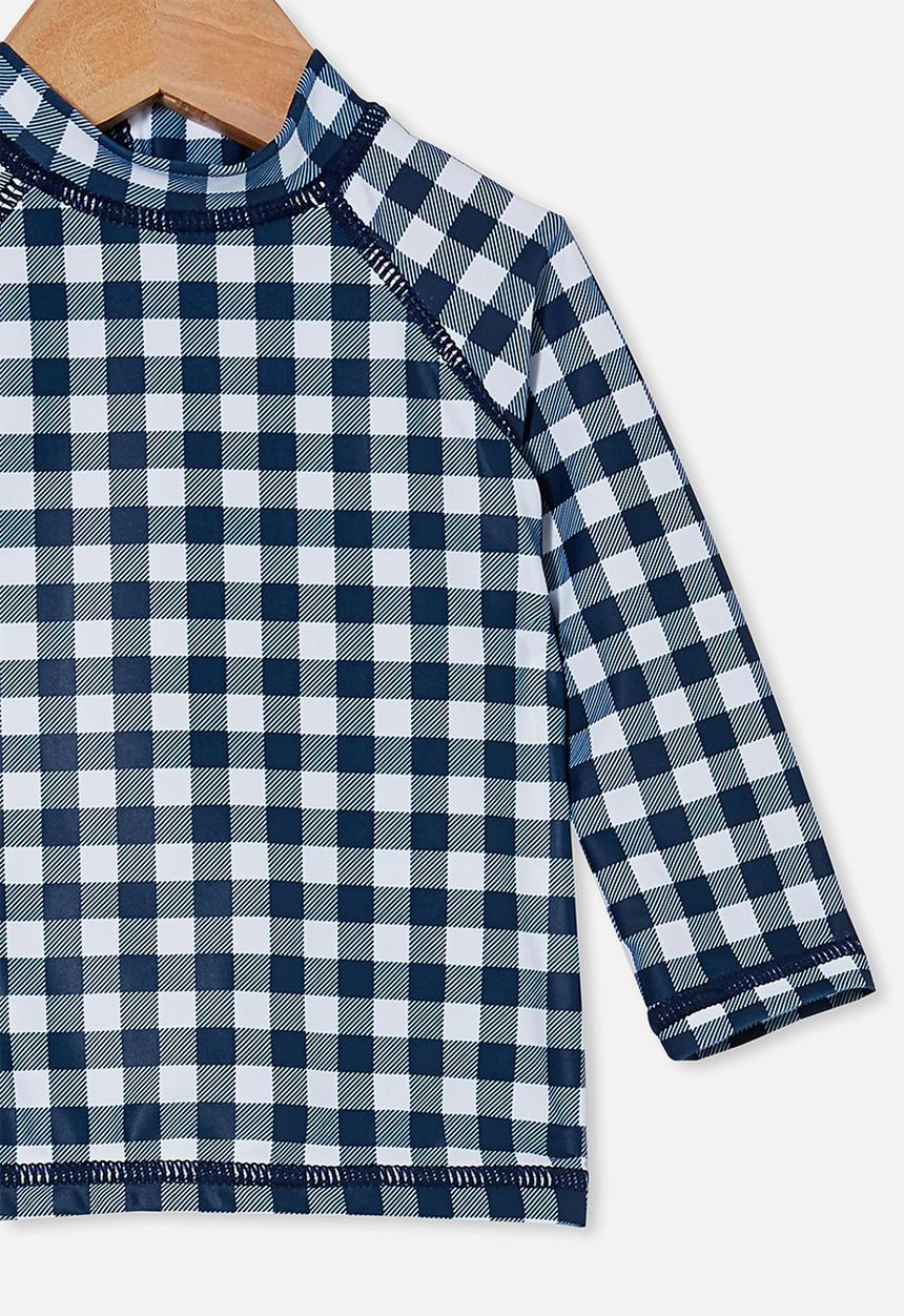 Cotton On - Freddie rash vest  - indigo/vanilla dylan gingham