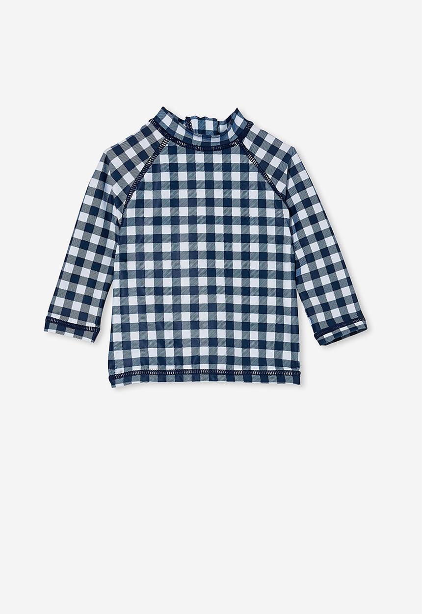Cotton On - Freddie rash vest  - indigo/vanilla dylan gingham