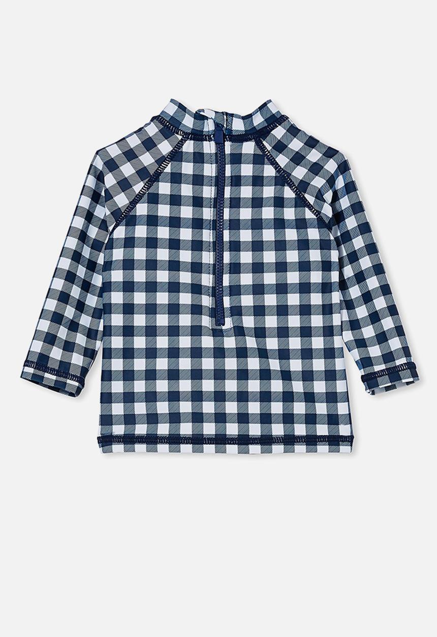 Cotton On - Freddie rash vest  - indigo/vanilla dylan gingham