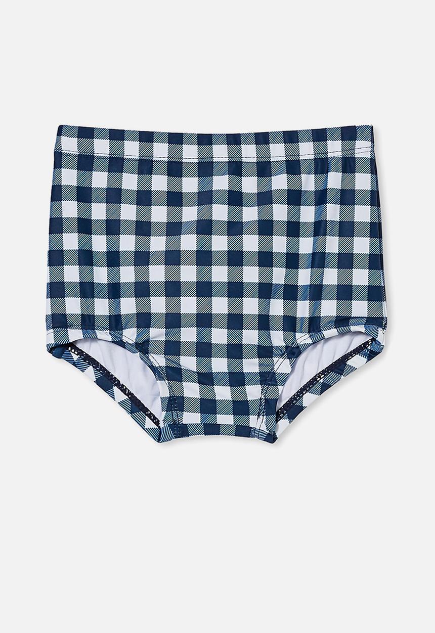 Cotton On - Simon swim shorties  - indigo/vanilla dylan gingham