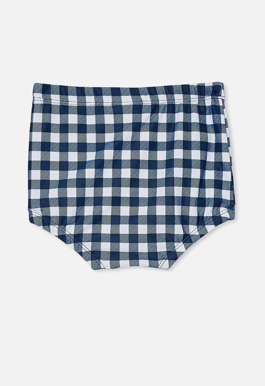 Cotton On - Simon swim shorties  - indigo/vanilla dylan gingham