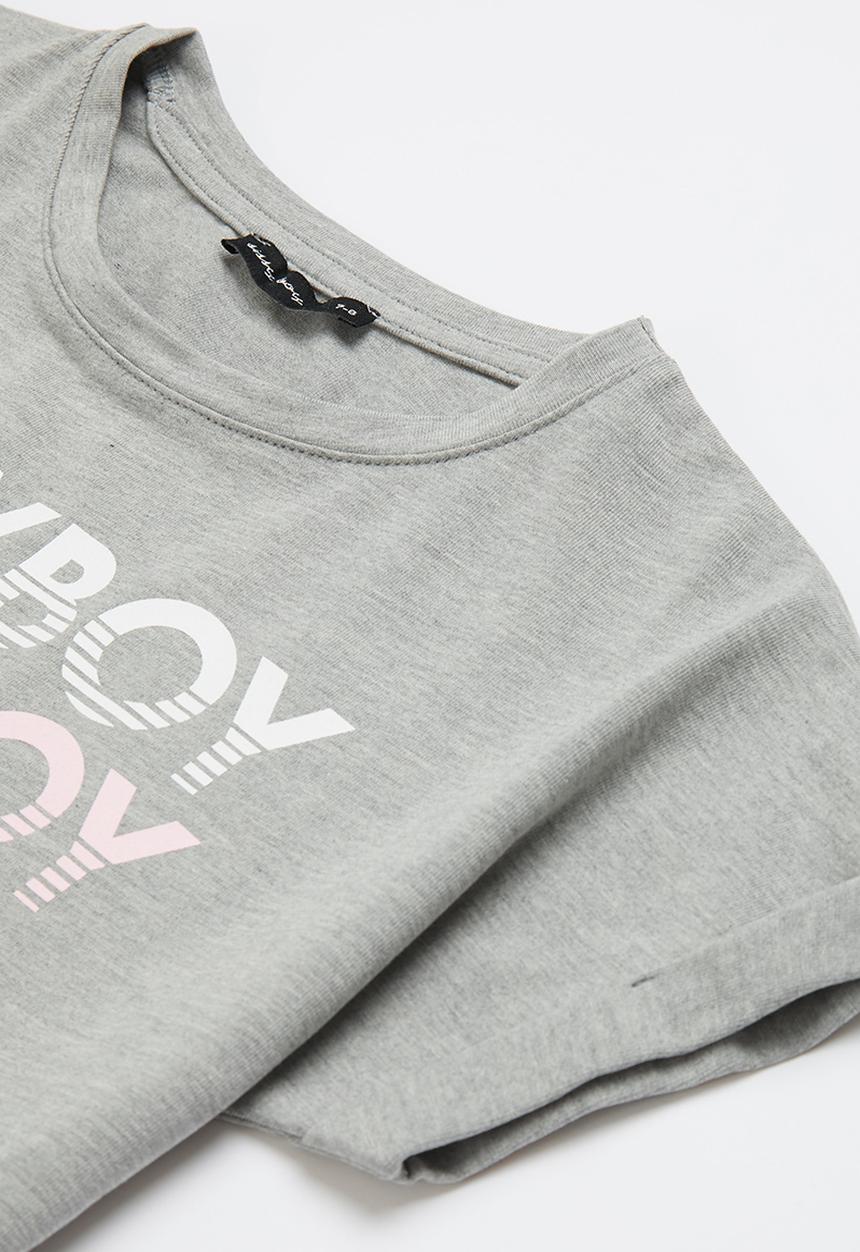 SISSY BOY - Boxy crop top - grey melange